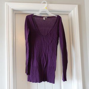 Full Tilt small purple vneck longsleeve lightweight sweater